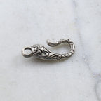 Sterling Silver Large Heavy Duty Hook Clasp with Fleur Di Lis and Cross