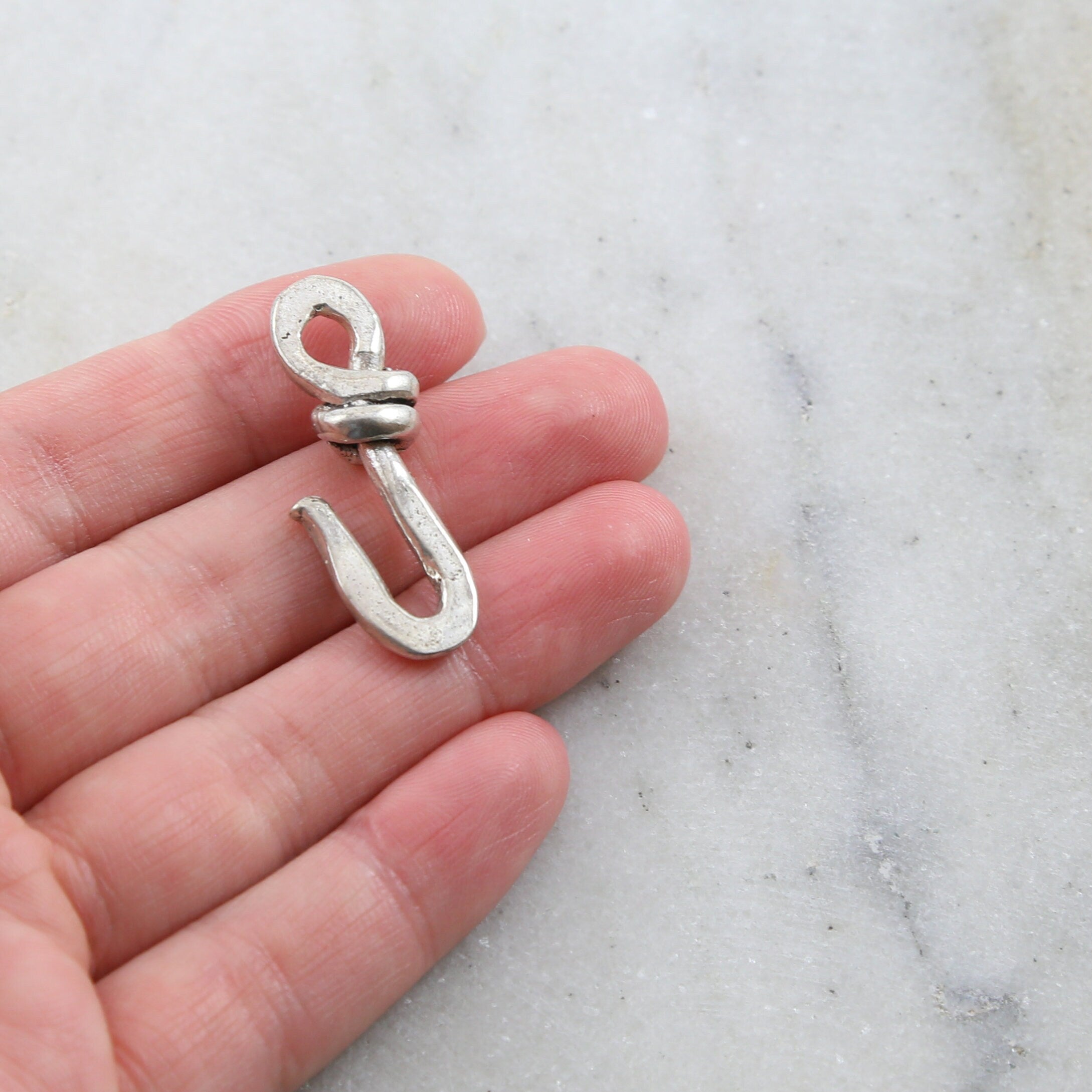 Sterling Silver Thick Large Hook Clasp Wrap Style Design Chain Findings