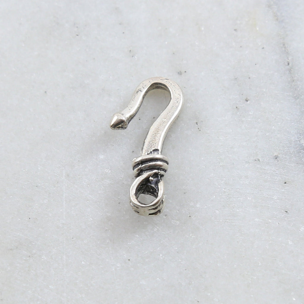 Sterling Silver Thick Sturdy Heavy Duty Hook Clasp with Coil Design