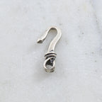 Sterling Silver Thick Sturdy Heavy Duty Hook Clasp with Coil Design