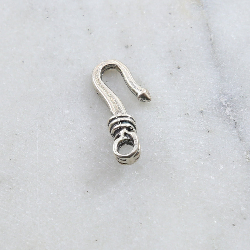 Sterling Silver Thick Sturdy Heavy Duty Hook Clasp with Coil Design
