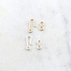 Sterling Silver or 14K Gold Filled Tiny Hook and Eye Infinity Clasp Set