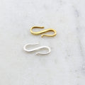 18mmx9mm Sterling Silver or Vermeil Smooth S Hook Clasp in or Simple Minimal