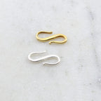 18mmx9mm Sterling Silver or Vermeil Smooth S Hook Clasp in or Simple Minimal