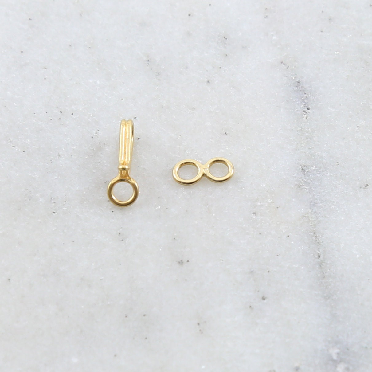 Sterling Silver or Vermeil or Small Soldered Closed Loop Hook and Eye Infinity