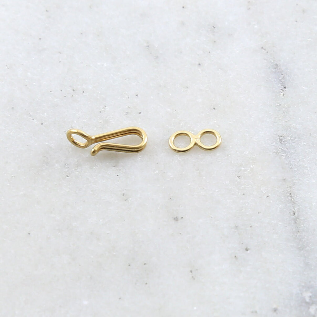 Sterling Silver or Vermeil or Small Soldered Closed Loop Hook and Eye Infinity