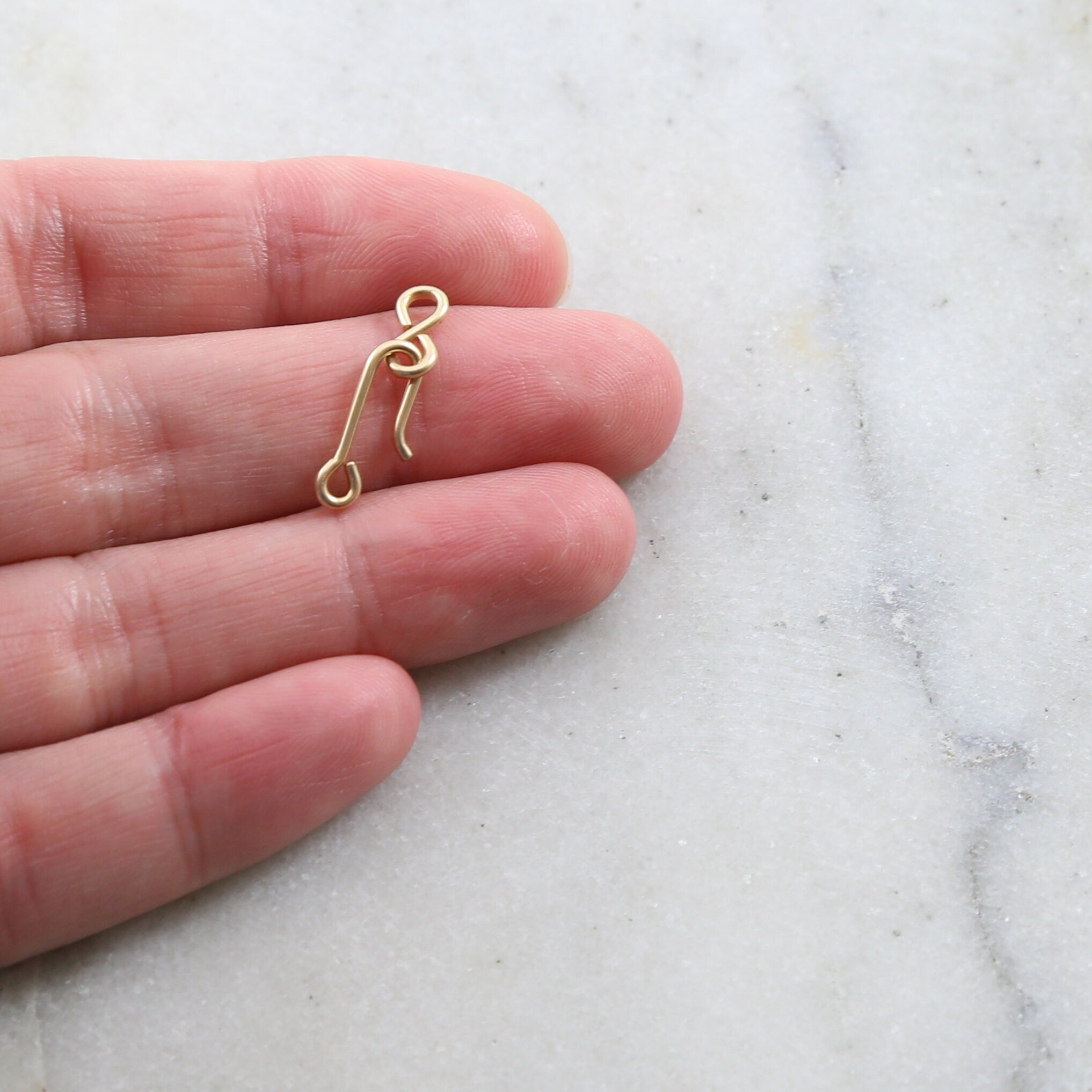 Sterling Silver or 14K Gold Filled Tiny Hook and Eye Infinity Clasp Set