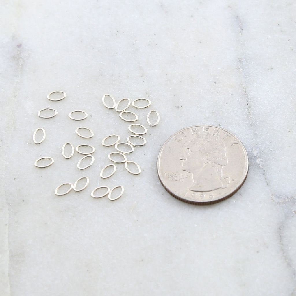 Sterling Silver 3mm x 5mm Open Oval Jump Rings Charm Links Findings (25pc)