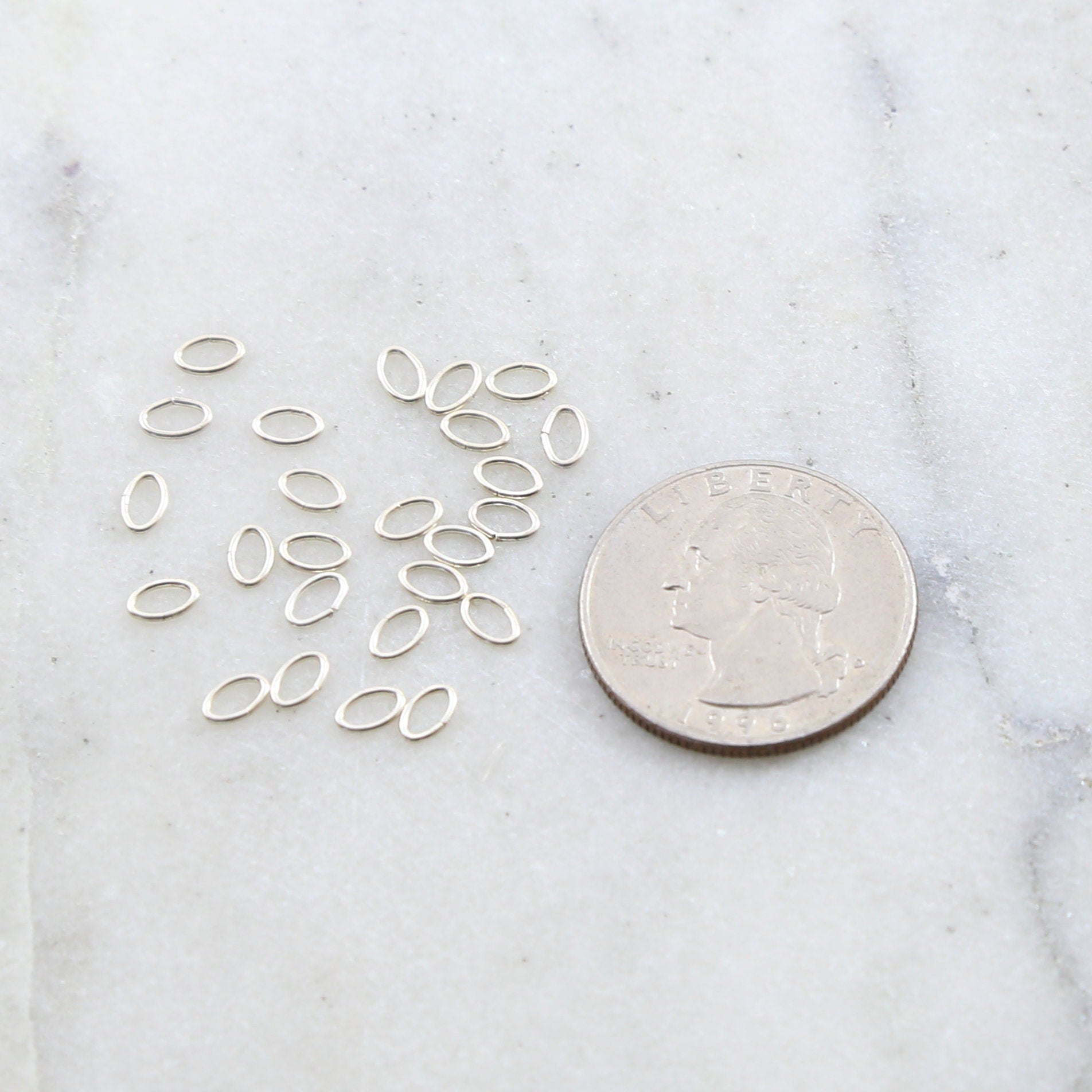 Sterling Silver 3mm x 5mm Open Oval Jump Rings Charm Links Findings (25pc)