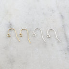 20mmx14mm Sterling Silver or 14K Gold Filled Ball End Ear Wire Earring (2pc)