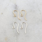 19mmx16mm Sterling Silver or 14K Gold Filled Minimal Ear Wire Earring (2pc)
