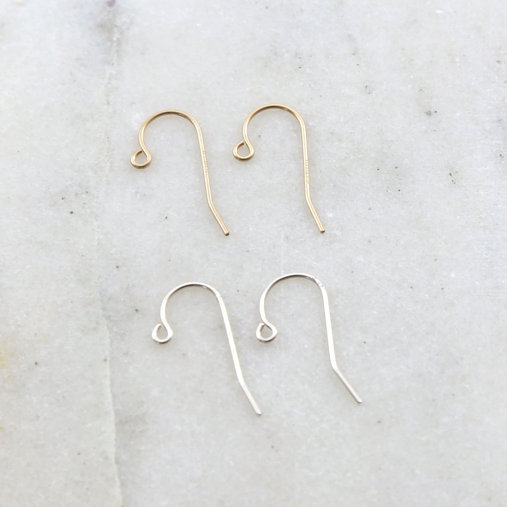 20mmx16mm Sterling Silver or 14K Gold Filled Dainty Simple Ear Wire (2pc)