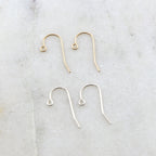 20mmx16mm Sterling Silver or 14K Gold Filled Dainty Simple Ear Wire (2pc)