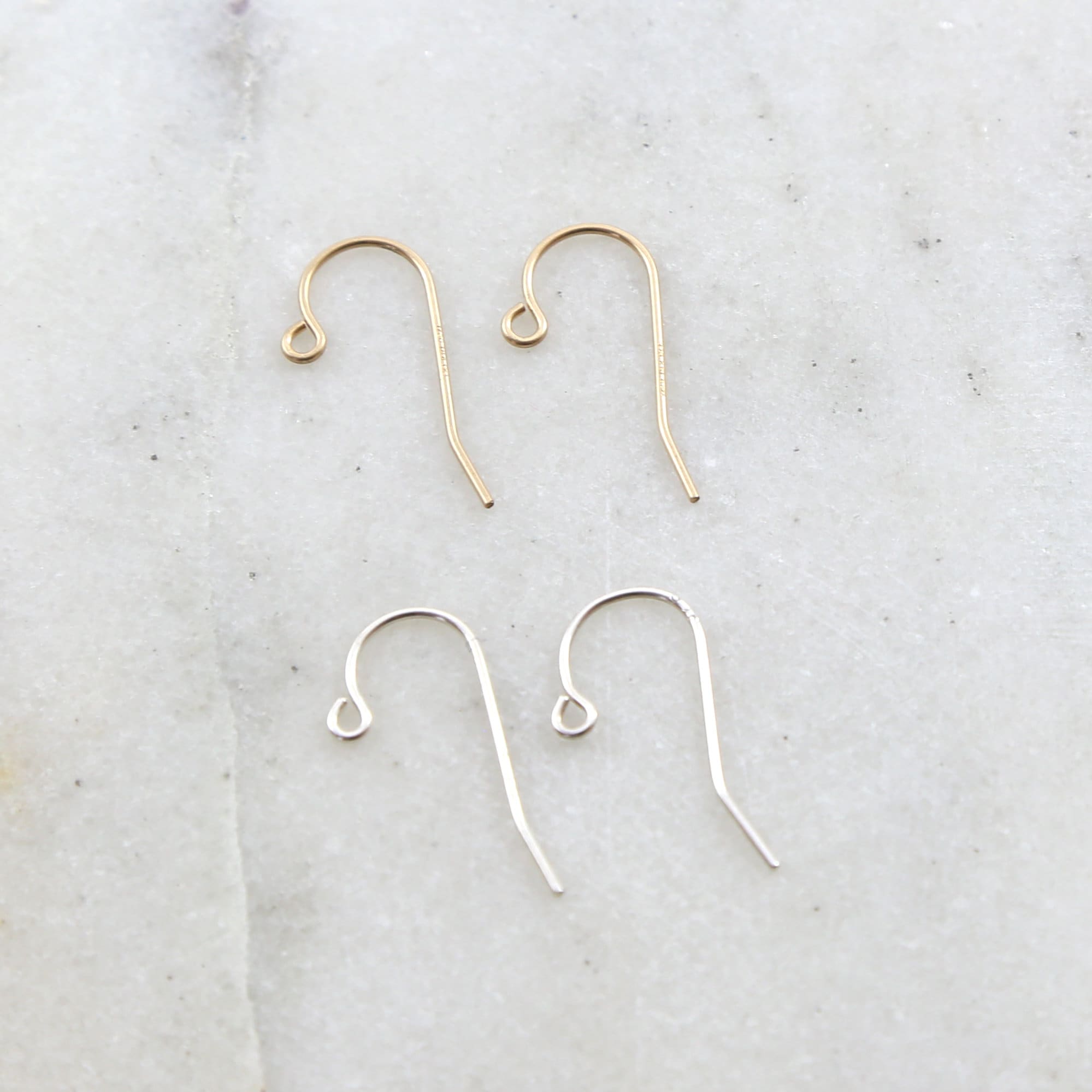 20mmx16mm Sterling Silver or 14K Gold Filled Dainty Simple Ear Wire (2pc)