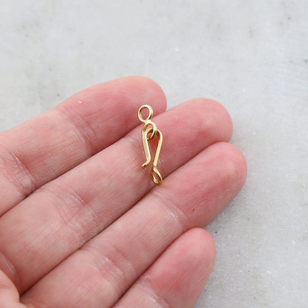 Sterling Silver or Vermeil or Small Soldered Closed Loop Hook and Eye Infinity