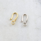 Sterling Silver or Vermeil Hook Clasp with Flower Bali Style Back Design