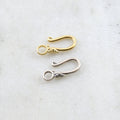 Sterling Silver or Vermeil Hook Clasp with Flower Bali Style Back Design