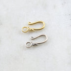 Sterling Silver or Vermeil Hook Clasp with Flower Bali Style Back Design