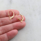 17mmx10mm 14K Gold Filled Large Fleur De Lis Leverback Earring Hooks (2pc)