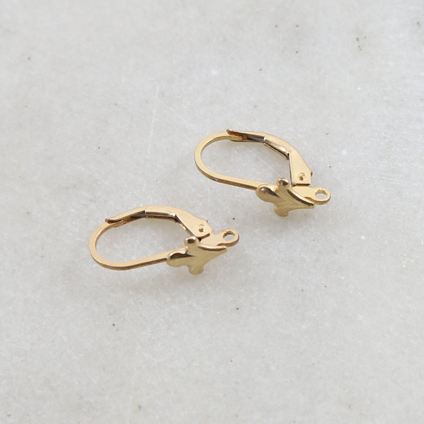 17mmx10mm 14K Gold Filled Large Fleur De Lis Leverback Earring Hooks (2pc)