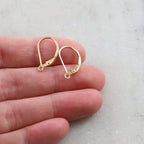 17mmx10mm Sterling Silver or 14K Gold Filled Simple Minimal Leverback (2pc)