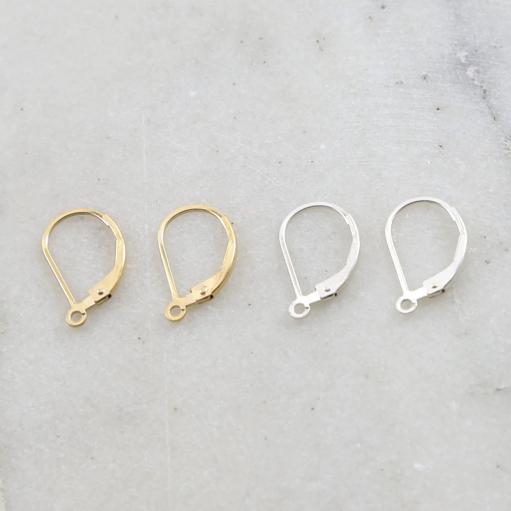 17mmx10mm Sterling Silver or 14K Gold Filled Simple Minimal Leverback (2pc)