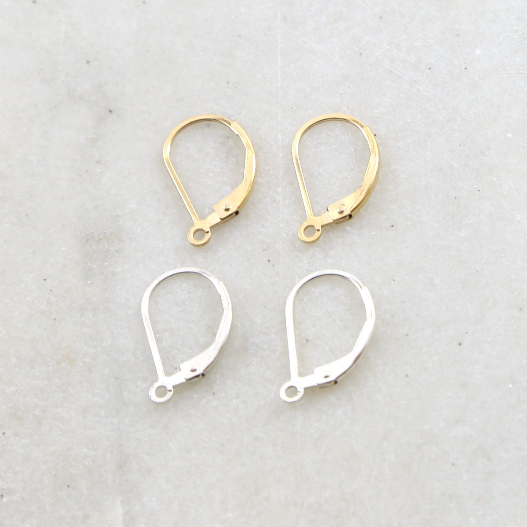 17mmx10mm Sterling Silver or 14K Gold Filled Simple Minimal Leverback (2pc)