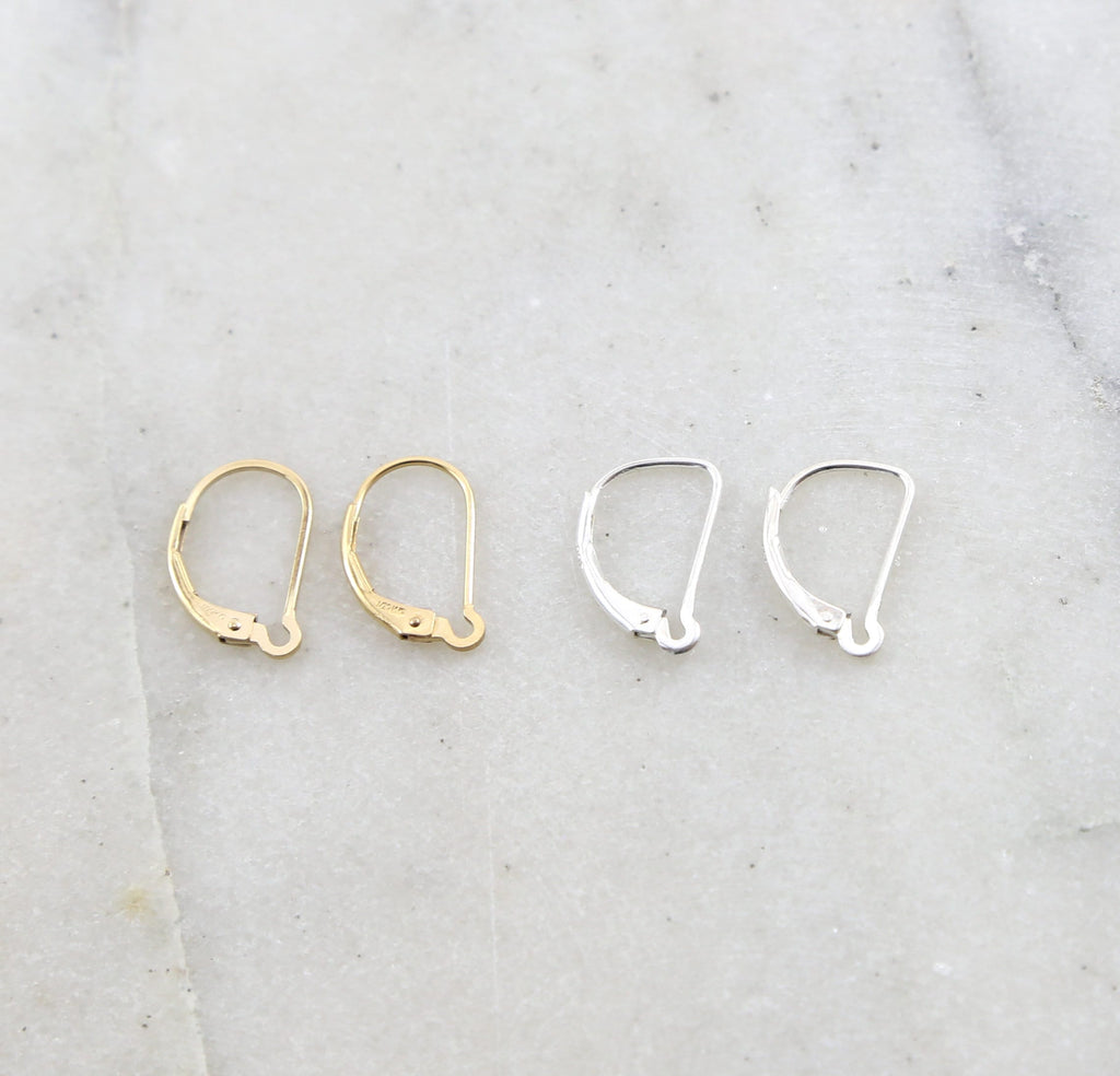15mmx10mm Sterling Silver or 14K Gold Filled Interchangeable Leverback (2pc)
