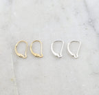 15mmx10mm Sterling Silver or 14K Gold Filled Interchangeable Leverback (2pc)