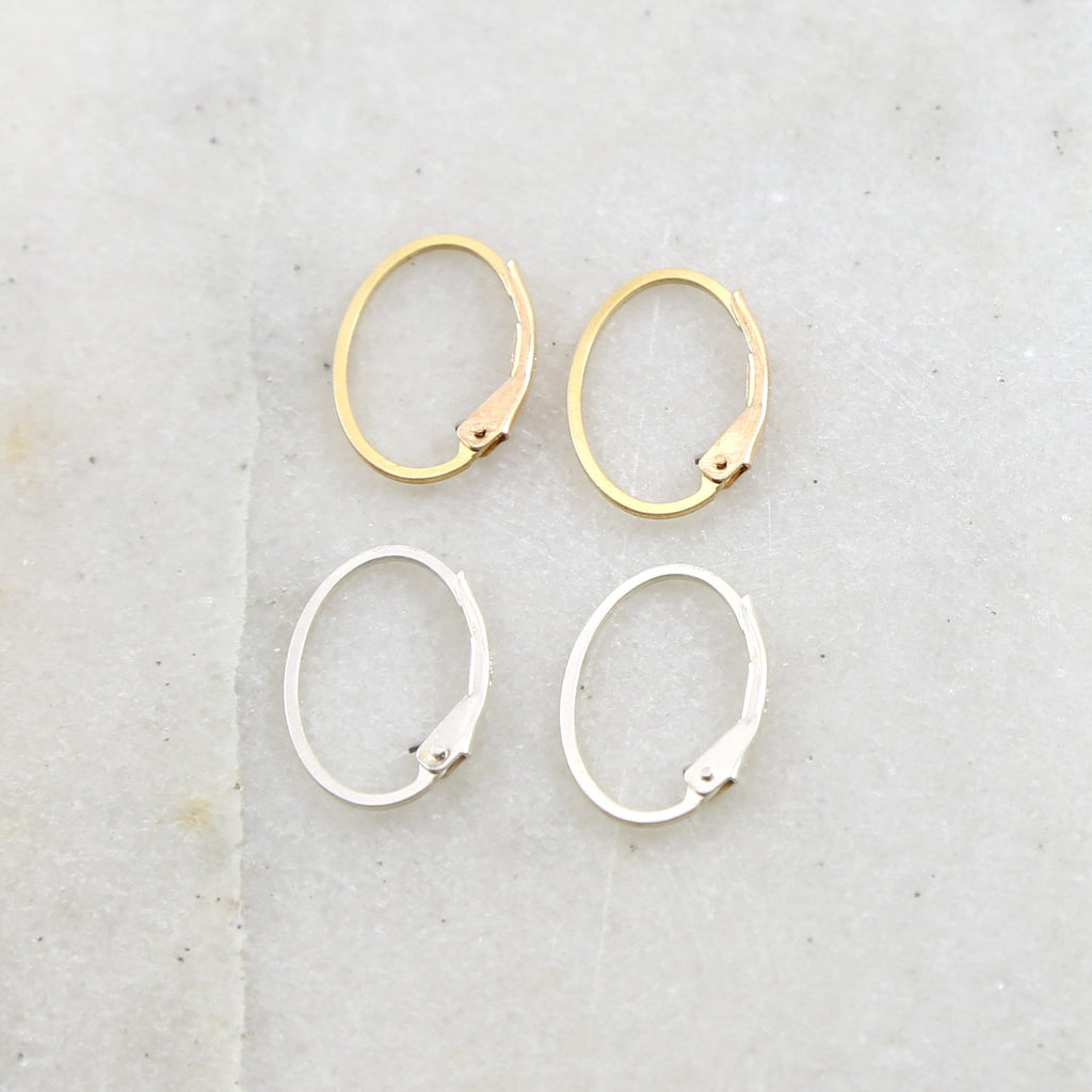 17mmx12mm Sterling Silver or 14K Gold Filled Endless Oval Leverback (2pc)