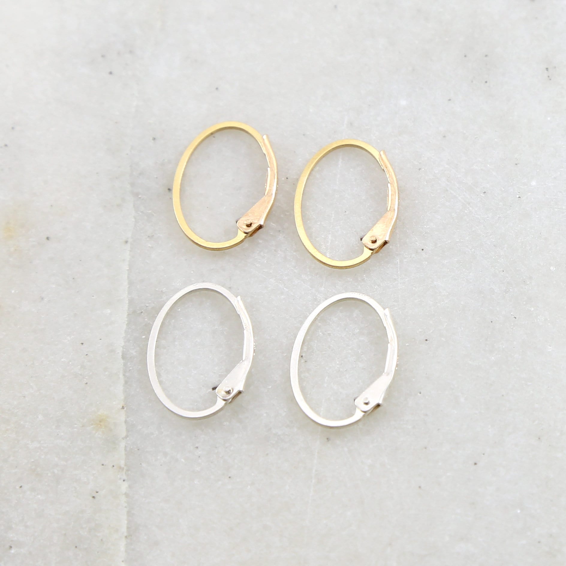17mmx12mm Sterling Silver or 14K Gold Filled Endless Oval Leverback (2pc)