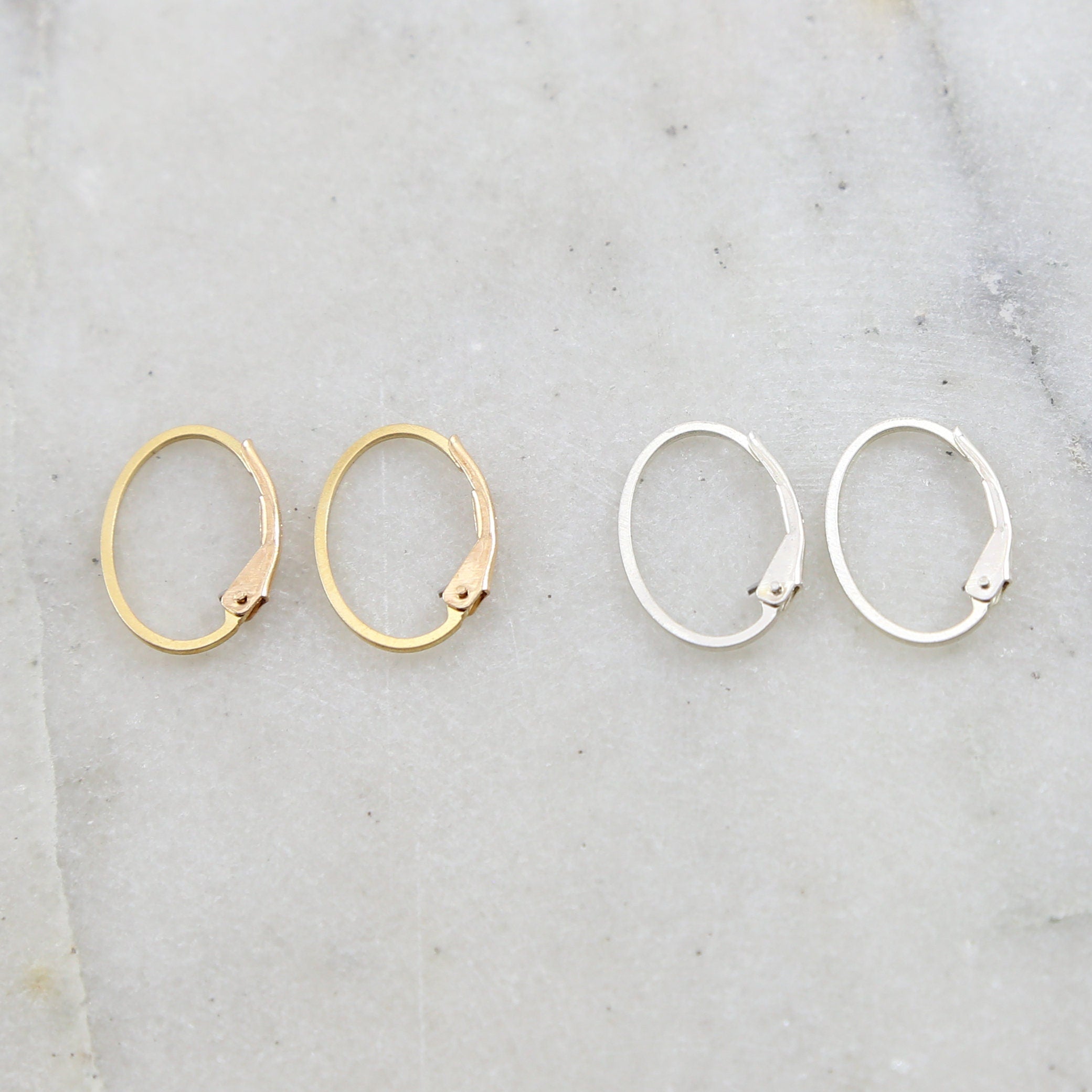 17mmx12mm Sterling Silver or 14K Gold Filled Endless Oval Leverback (2pc)