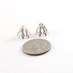 Sterling Silver 12mm x 10mm Flower Pinch Prong Bead Cap (2pc)