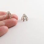 Sterling Silver 12mm x 10mm Flower Pinch Prong Bead Cap (2pc)