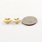 Vermeil 14mm Brushed Large Flower Bead Cap Spacer Bead (2pc)