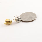 10mmx9mm Sterling Silver or Vermeil Realistic Tulip Flower Bead Cap Bead