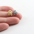 10.5mmx8mm Sterling Silver or Vermeil Ornate Rectangle Fancy Swirl Bead Cap
