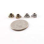 Sterling Silver or Vermeil Bali Style Star Daisy Flower Bead Cap Spacer (2pc)