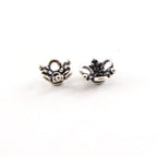 Sterling Silver 2.5mm x 10mm Flower Bali Style Open Loop Bead Cap (2pc)