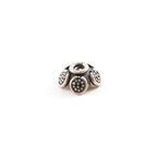 10mmx4mm Sterling Silver Rounded Dotted Petals Flower Bali Style Bead Cap