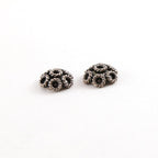 Sterling Silver 3mm x 7mm Rope Flower Bali Style Bead Cap (2pc)