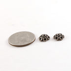 Sterling Silver 3mm x 7mm Rope Flower Bali Style Bead Cap (2pc)