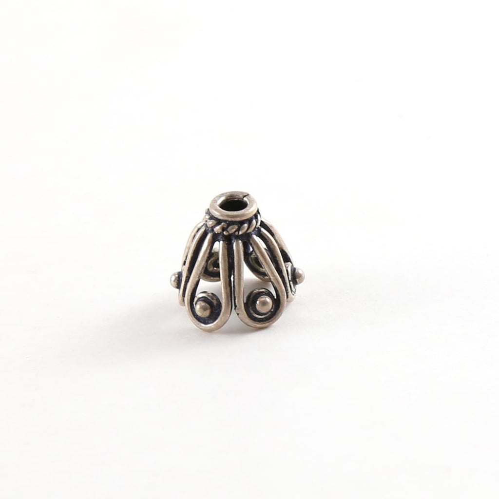 11mmx8mm Sterling Silver Curly Cone Tulip Flower Bell Bead Cap