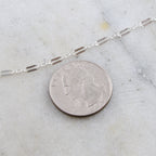 Sterling Silver Double Bar Link Flat Delicate Choker Chain – Sold by the Foot