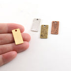 Pewter Metal Textured 22mm x 10mm Stamping Blank Rectangle