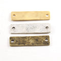 Pewter Metal Hammered 36mm x 10mm Stamping Blank Double Hole