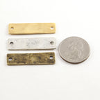 Pewter Metal Hammered 36mm x 10mm Stamping Blank Double Hole