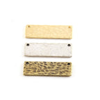 Pewter Metal Hammered 28mm x 9mm Stamping Blank Double Top