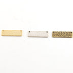 Pewter Metal Hammered 28mm x 9mm Stamping Blank Double Top