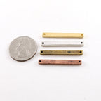 Pewter Metal Thick Horizontal Bar Connector 35mm x 3mm